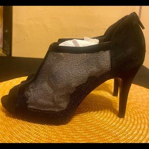 M by Marinelli black mesh high heel shoes